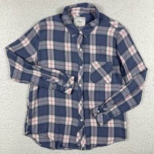 Rails‎ Shirt Womens Medium Hunter Indigo Berry Plaid Casual Workwear Country Top